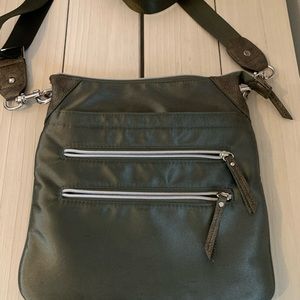 Chico’s Satin Army Green Crossbody Bag